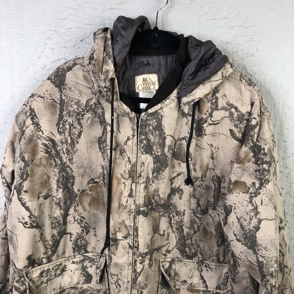 Wells Creek Jacket Mens XL Camo Hooded Zip Front Hunting Cotton Twill Insulated - Picture 11 of 16